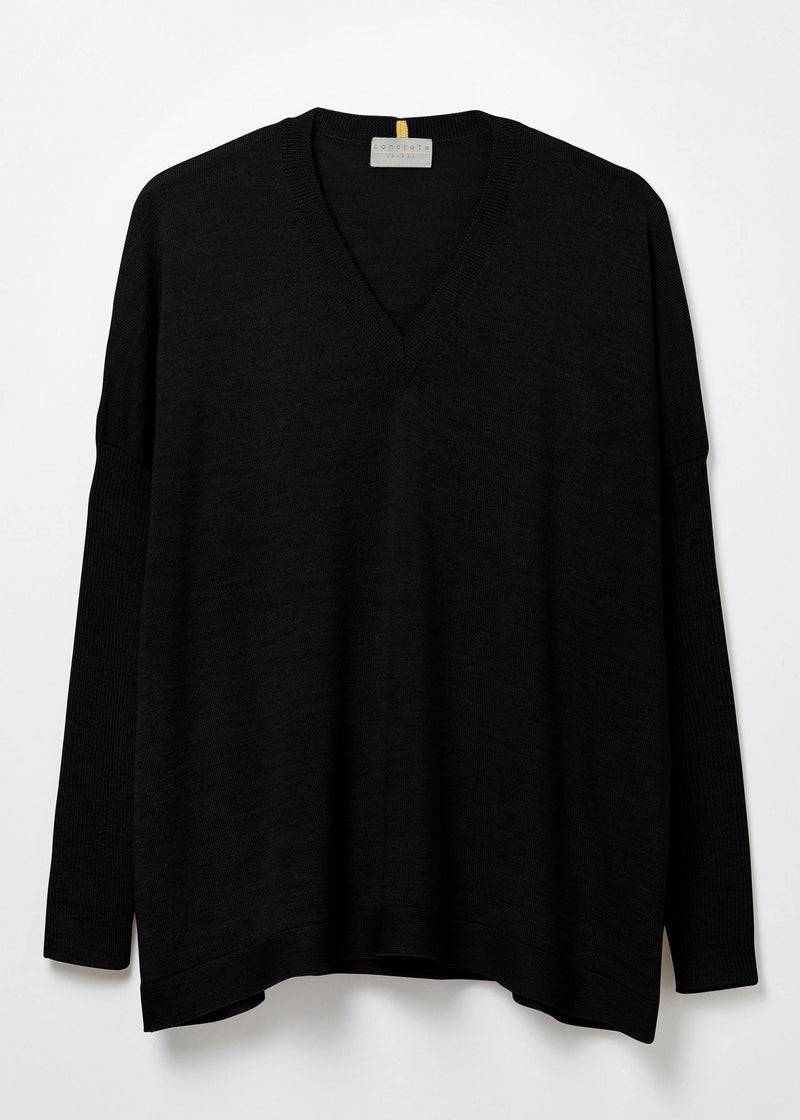 Foster V-Neck Relaxed Sweater - Concrete-London