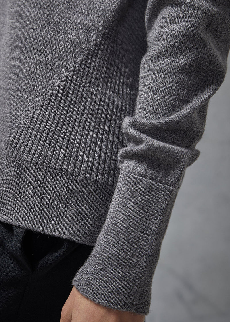 Hayward V-Neck Sweater - Concrete-London
